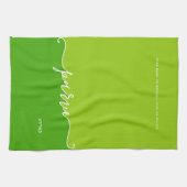 Kosher Kitchen Script Parve mit Hebräisch Green Geschirrtuch (Horizontal)