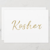 "Kosher"-Lebensmittelzeichen | Stilvolle Goldhands (Vorne/Hinten)