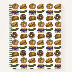 Kosher Pickle Blintz Knish Bagel Jewish Deli Foods Notizbuch