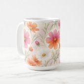 Kosmen blühen in pastellfarbener Harmonie Kaffeetasse (Vorderseite Links)