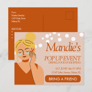 Kosmetik-Esthetikerin-Geschäft Salon Pop-Up-Verans Postkarte