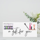 Kosmetik Geschenkgutschein Wasserfarbenprägung Einladung (Stehend Vorderseite)