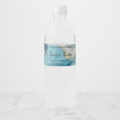 Kosmetik-JAR-Label - Blaues Marmor und Gold Wasserflaschenetikett (Vorderseite)