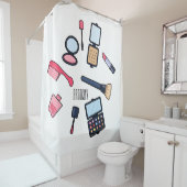 Kosmetik / Make-up Cartoon Illustration Duschvorhang (Beispiel)