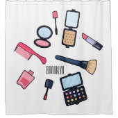 Kosmetik / Make-up Cartoon Illustration Duschvorhang (Vorderseite)