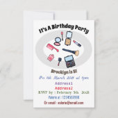 Kosmetik / Make-up Cartoon Illustration Einladung (Vorderseite)