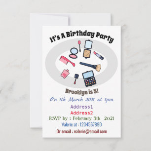 Kosmetik / Make-up Cartoon Illustration Einladung