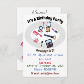 Kosmetik / Make-up Cartoon Illustration Einladung (Vorne/Hinten)