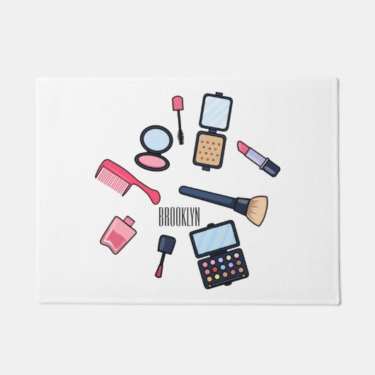 Kosmetik / Make-up Cartoon Illustration Fußmatte (Vorderseite)