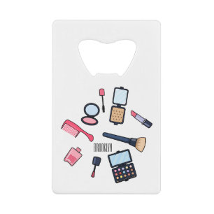 Kosmetik / Make-up Cartoon Illustration Geldbeutel Flaschenöffner