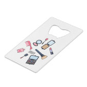 Kosmetik / Make-up Cartoon Illustration Geldbeutel Flaschenöffner (Vorderseite Schrägansicht)