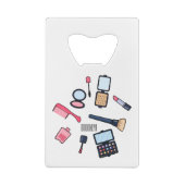 Kosmetik / Make-up Cartoon Illustration Geldbeutel Flaschenöffner (Rückseite)