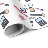 Kosmetik / Make-up Cartoon Illustration Geschenkpapier (Rolleneckpunkt)