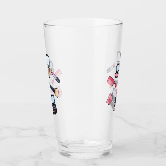 Kosmetik / Make-up Cartoon Illustration Glas (Rechts)