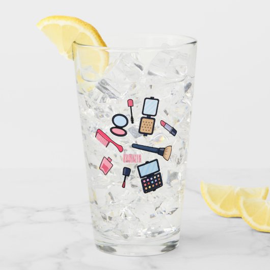 Kosmetik / Make-up Cartoon Illustration Glas (Vorderseite Ice)