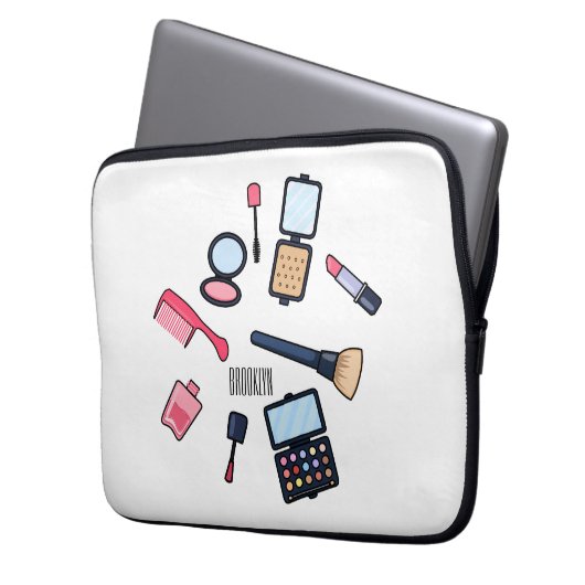 Kosmetik / Make-up Cartoon Illustration Laptopschutzhülle (Vorderseite Links)