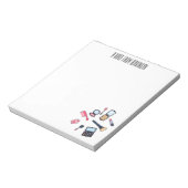 Kosmetik / Make-up Cartoon Illustration Notizblock (Rotiert)