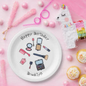 Kosmetik / Make-up Cartoon Illustration Pappteller (Party)