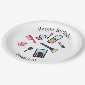 Kosmetik / Make-up Cartoon Illustration Pappteller (Schrägansicht)