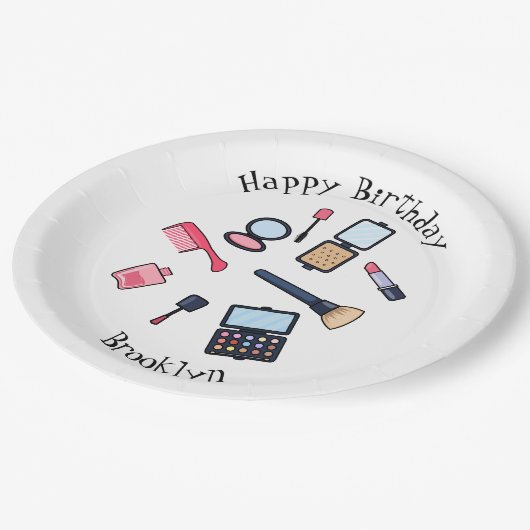 Kosmetik / Make-up Cartoon Illustration Pappteller (Schrägansicht)