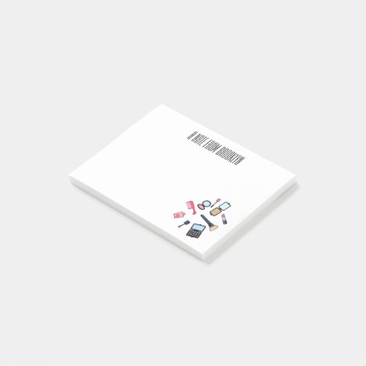 Kosmetik / Make-up Cartoon Illustration Post-it Klebezettel (angewinkelt)