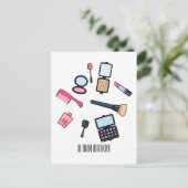 Kosmetik / Make-up Cartoon Illustration Postkarte (Stehend Vorderseite)