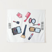 Kosmetik / Make-up Cartoon Illustration Wandteppich (Vorderseite (Horizontal))