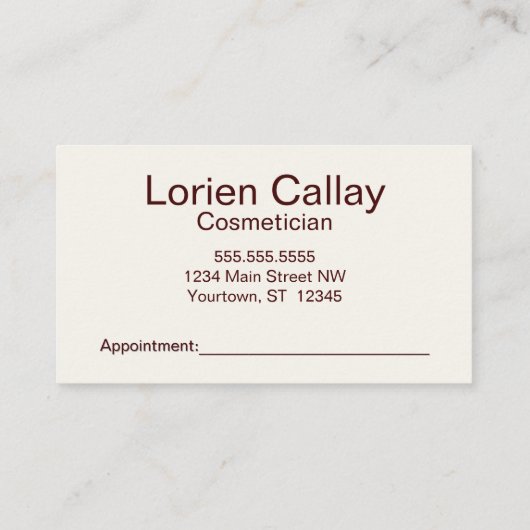 Kosmetik Makeup Beauty Kosmetikum Visitenkarte (Rückseite)