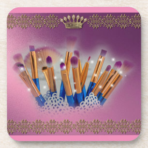 Kosmetik Makeup Brush Glamour Getränkeuntersetzer