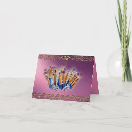 Kosmetik Makeup Brush Glamour Karte (Vorderseite)