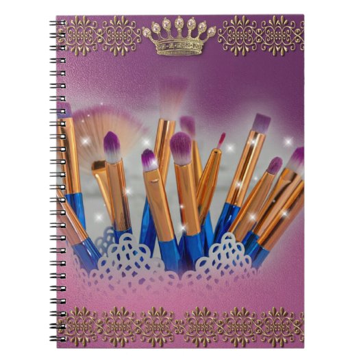 Kosmetik Makeup Brush Glamour Notizblock (Vorderseite)