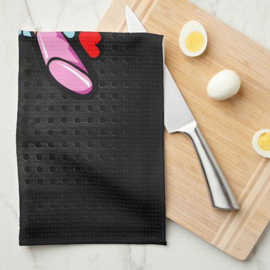 Kosmetik; Niedlich Schwarz Geschirrtuch (Viertel Falte)