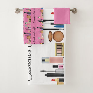 Kosmetik sind Leben, das hübsches Rosa bilden Badhandtuch Set