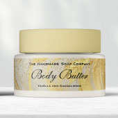 Kosmetik-Tiegel-Etikett für Körperbutter Elfenbein