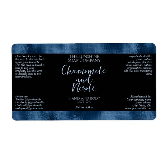 Kosmetika oder Seifenverpackungsetikmarke - Schwar (Vorne)