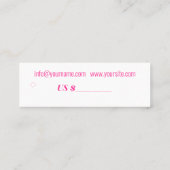 Kosmetika - Preis-Tag Mini Visitenkarte (Rückseite)