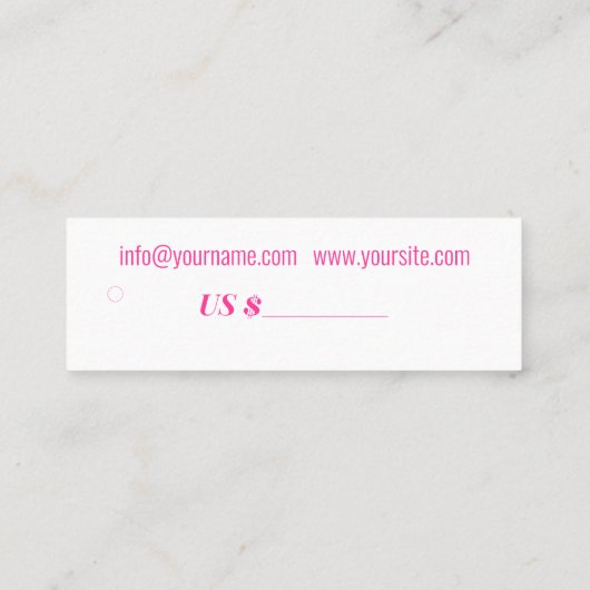 Kosmetika - Preis-Tag Mini Visitenkarte (Rückseite)