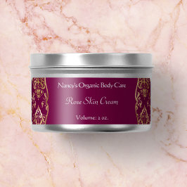 Kosmetikartikel aus Burgundy- und Goldfolien-Damas