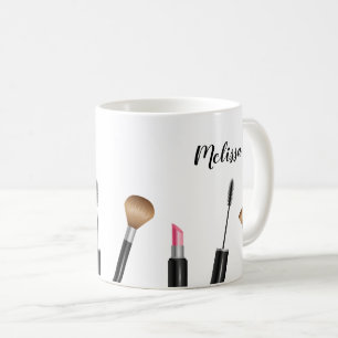 Kosmetikartikel-Illustration & personalisierter Na Kaffeetasse
