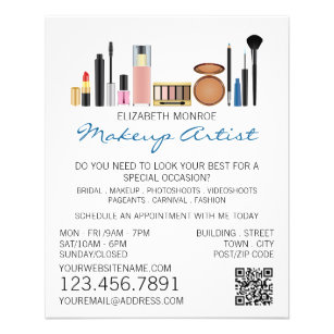 Kosmetikauswahl, Makeup-Künstlerwerbung Flyer