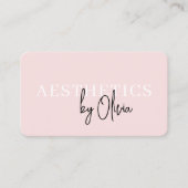 Kosmetikerin Blush Pink QR-Code Visitenkarte (Vorderseite)