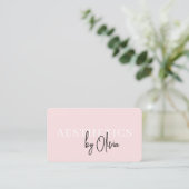 Kosmetikerin Blush Pink QR-Code Visitenkarte (Stehend Vorderseite)