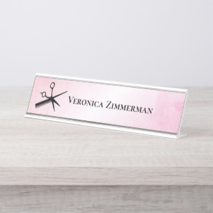 Kosmetikerin Design Pink Schreibtischnamensplakette