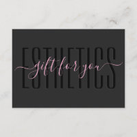 Kosmetikerin Pink Esthetics Black Geschenkkarte
