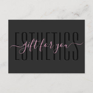 Kosmetikerin Pink Esthetics Black Geschenkkarte