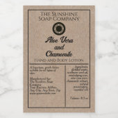 Kosmetikflasche im Kraftstil mit Logo Lebensmitteletikett (Einzelnes Label)