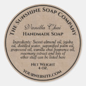 Kosmetiklabel "Kraft Paper Style Seife" Runder Aufkleber (Vorderseite)