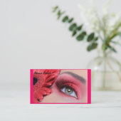 Kosmetikmake-upkünstler-Pfirsich-Blume Visitenkarte (Stehend Vorderseite)