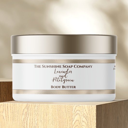 Kosmetikmarke Jar - Weiß mit Perlfolie