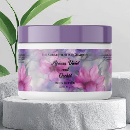 Kosmetiktücher für Rosa und violette Blumen Wasserflaschenetikett